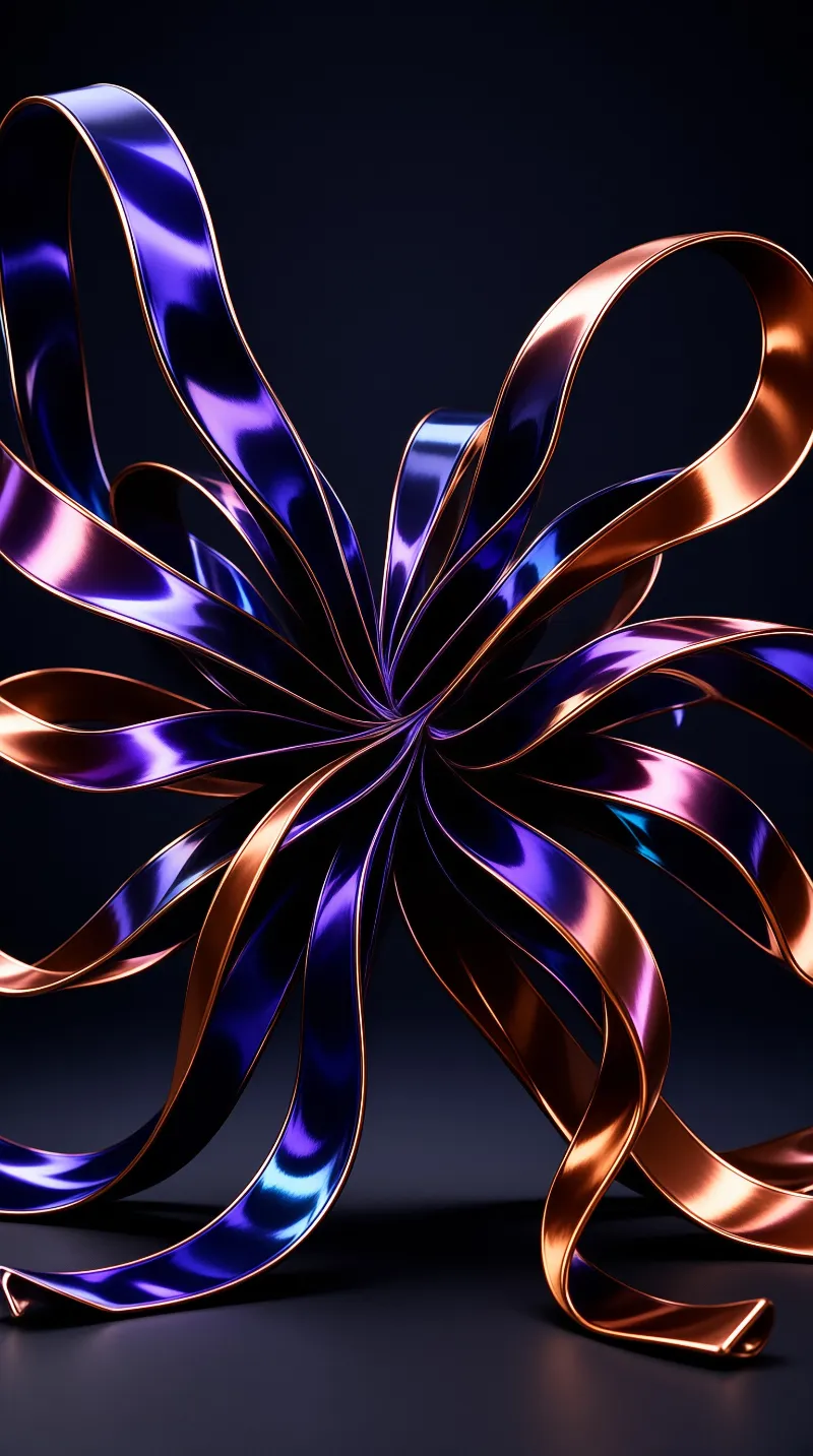 Abstract Metallic Ribbons
