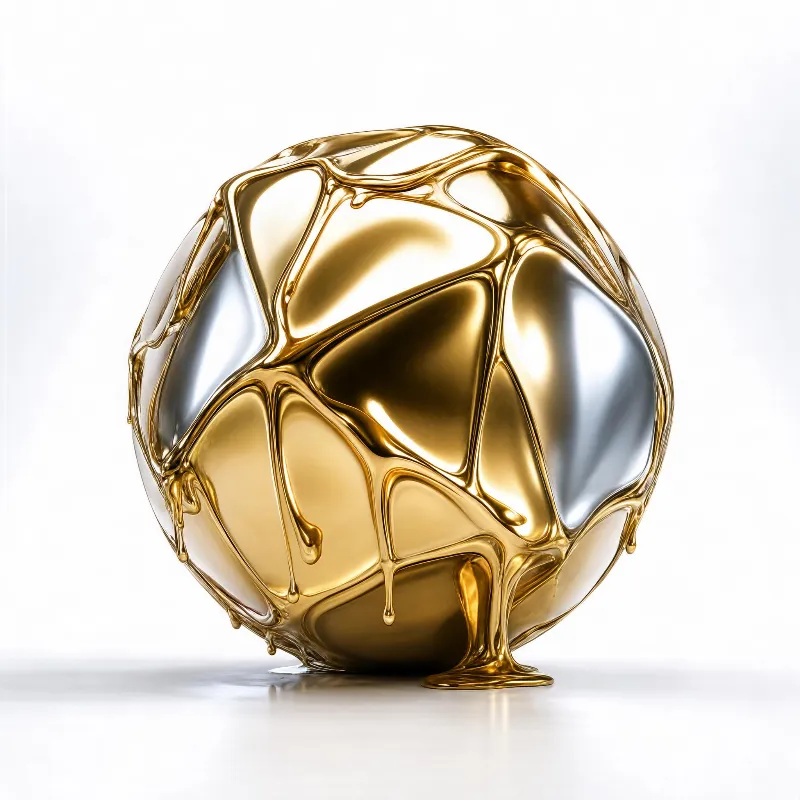 Melting Gold Metallic Sphere