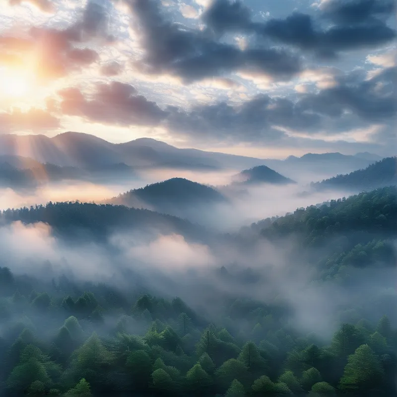 Misty Mountain Sunrise