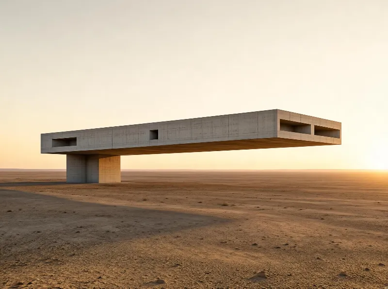 Modern Concrete Pavilion in Desert