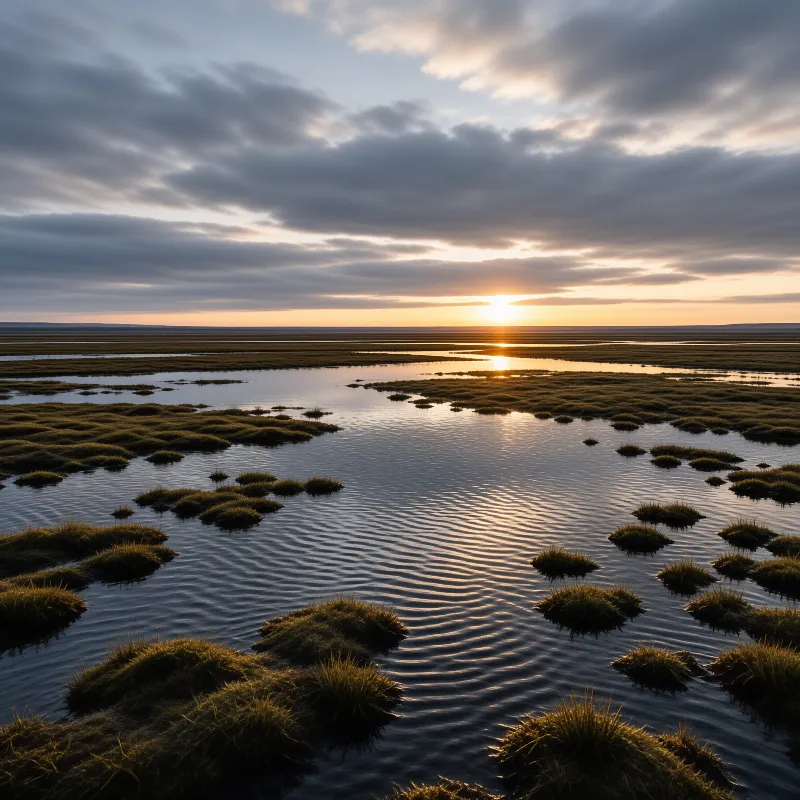 Sunset Over Wetlands