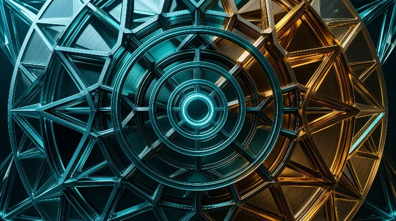 Abstract Geometric Metal Art