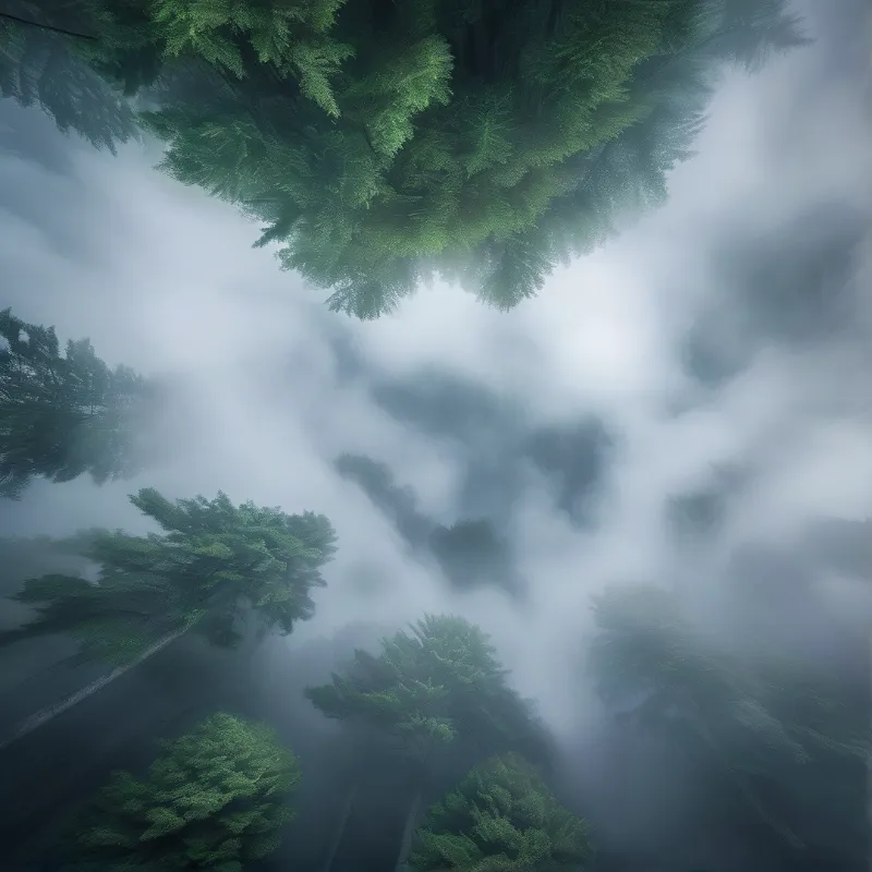 Misty Evergreen Forest