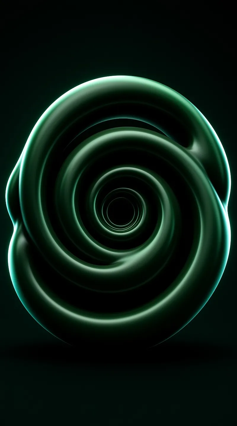 Glowing Green Spiral Tunnel