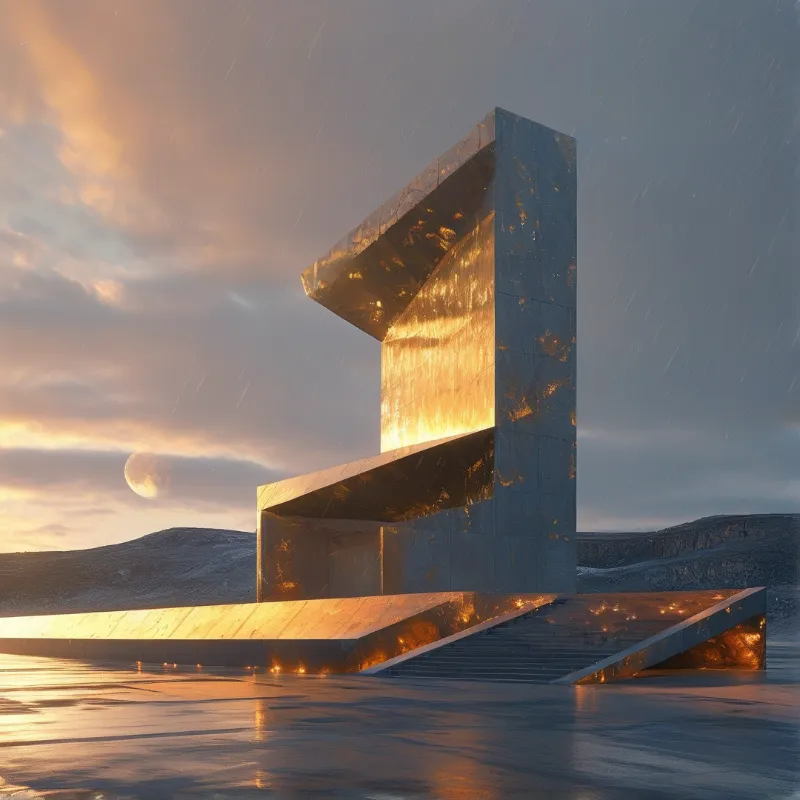 Golden Architectural Structure