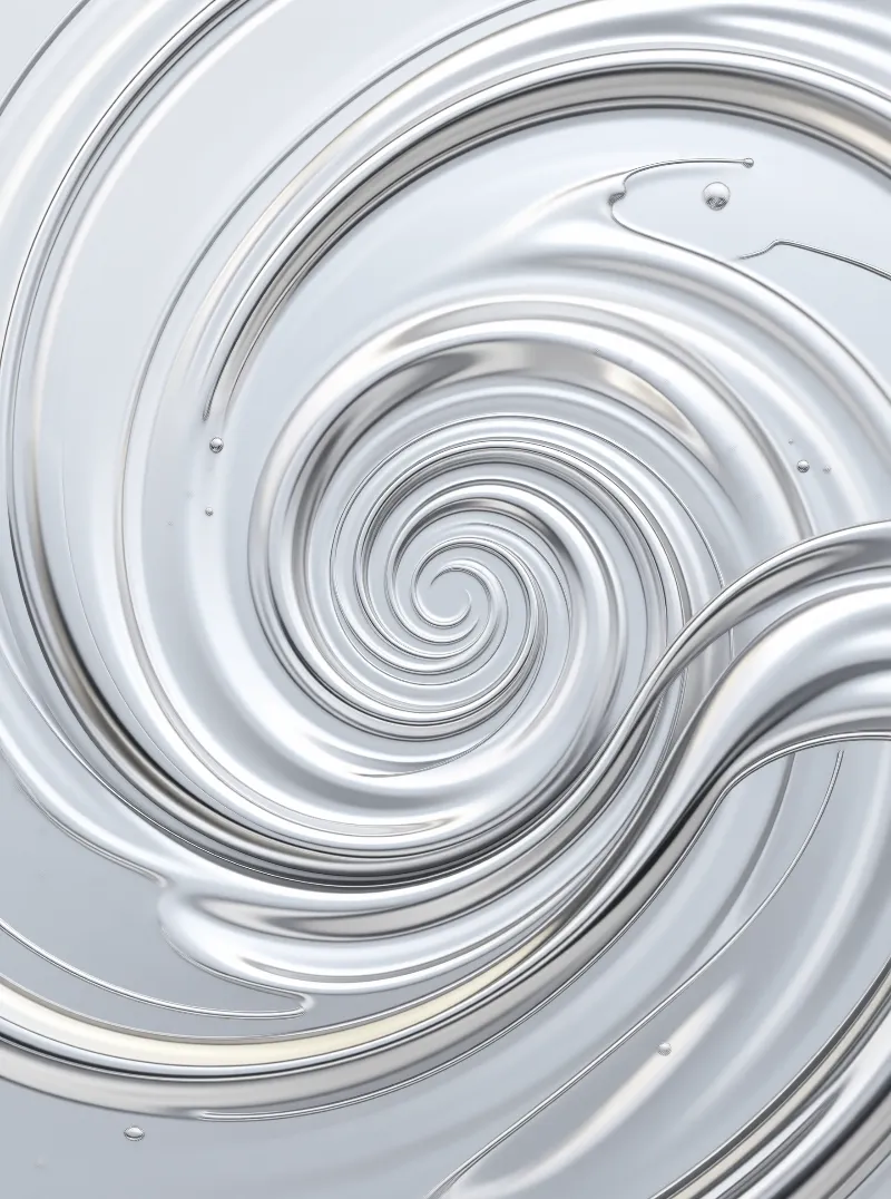 Chrome Liquid Spiral — Glossy Study