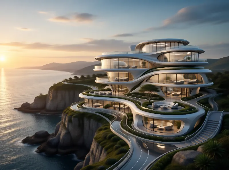 Futuristic Cliffside Villa