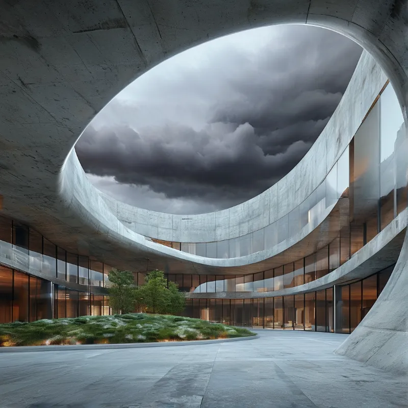 Modern Concrete Courtyard