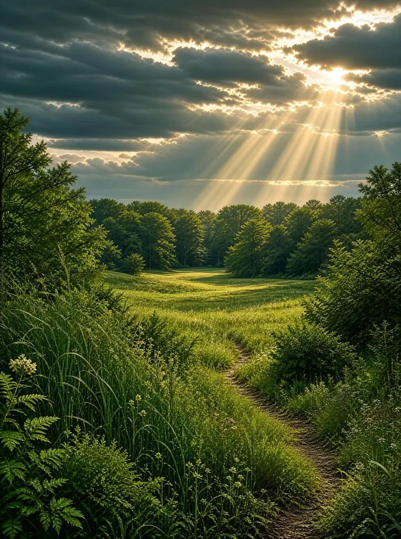 Sunlit Meadow Path