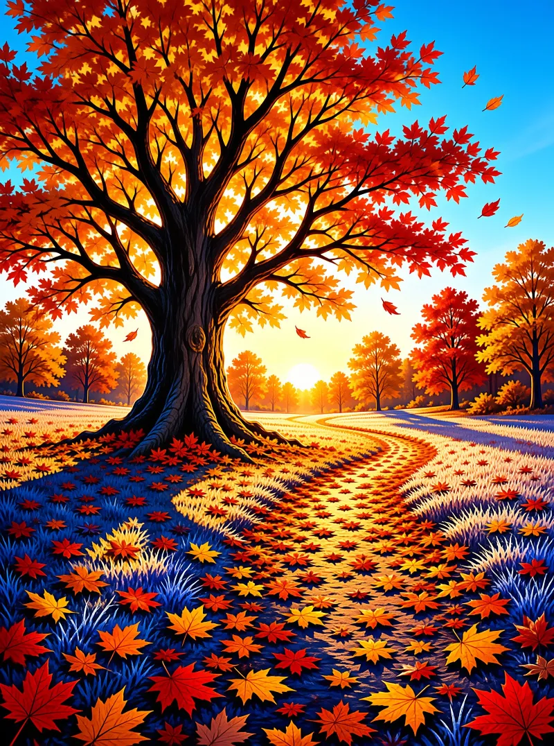 Fiery Autumn Landscape