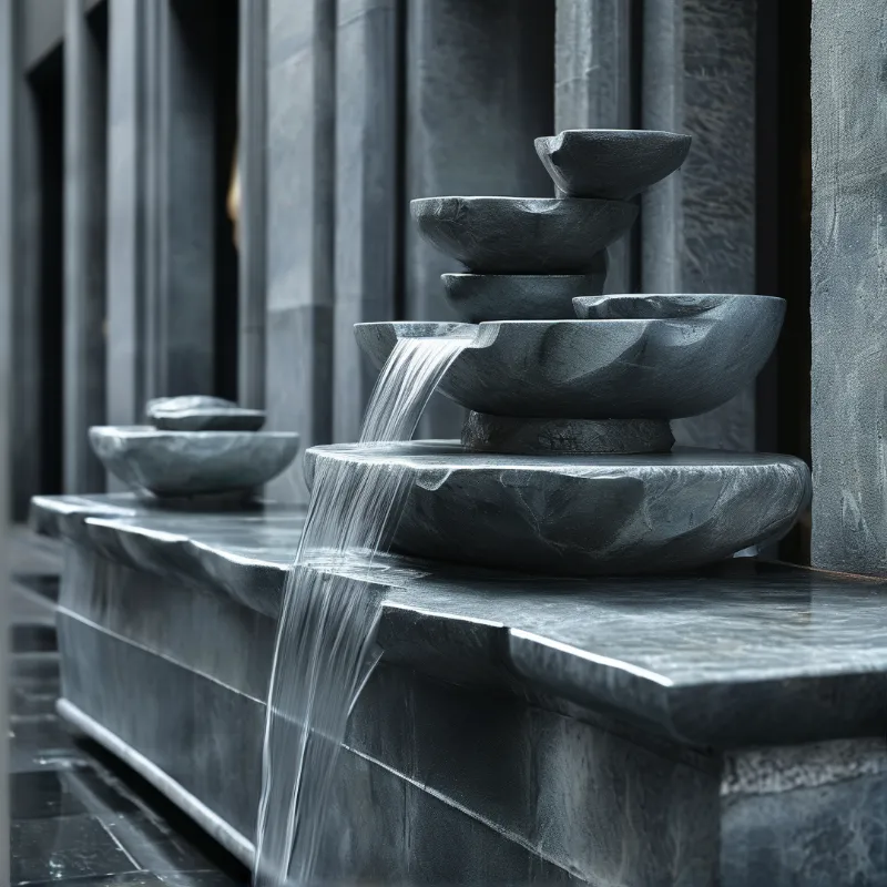 Modern Tiered Stone Fountain