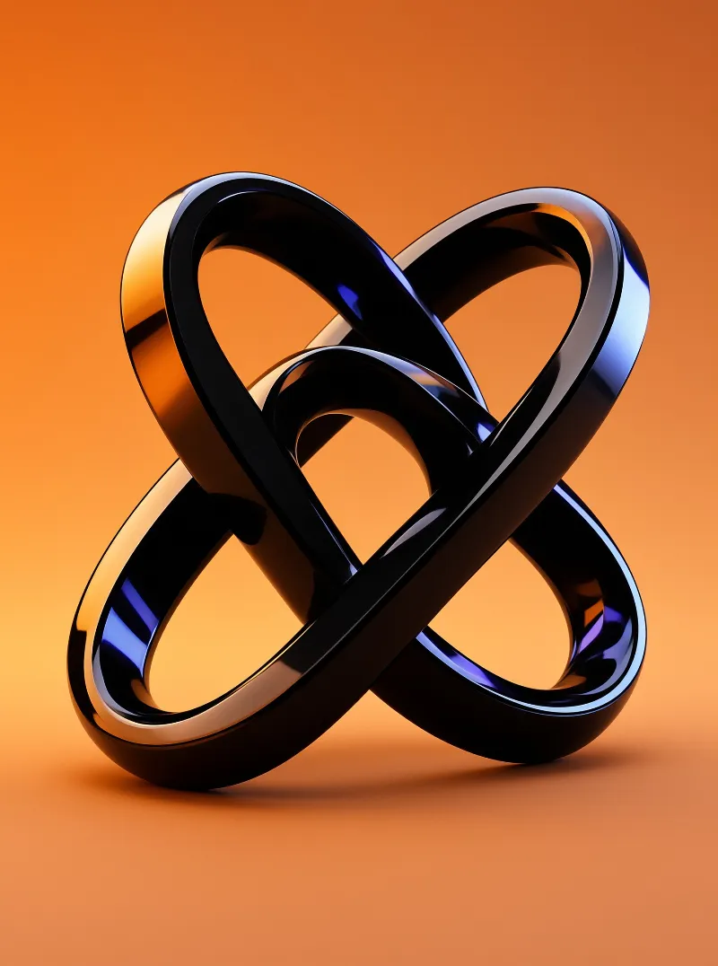 Glossy Black Knot Sculpture