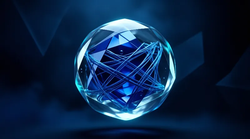 Glowing Blue Crystal Sphere