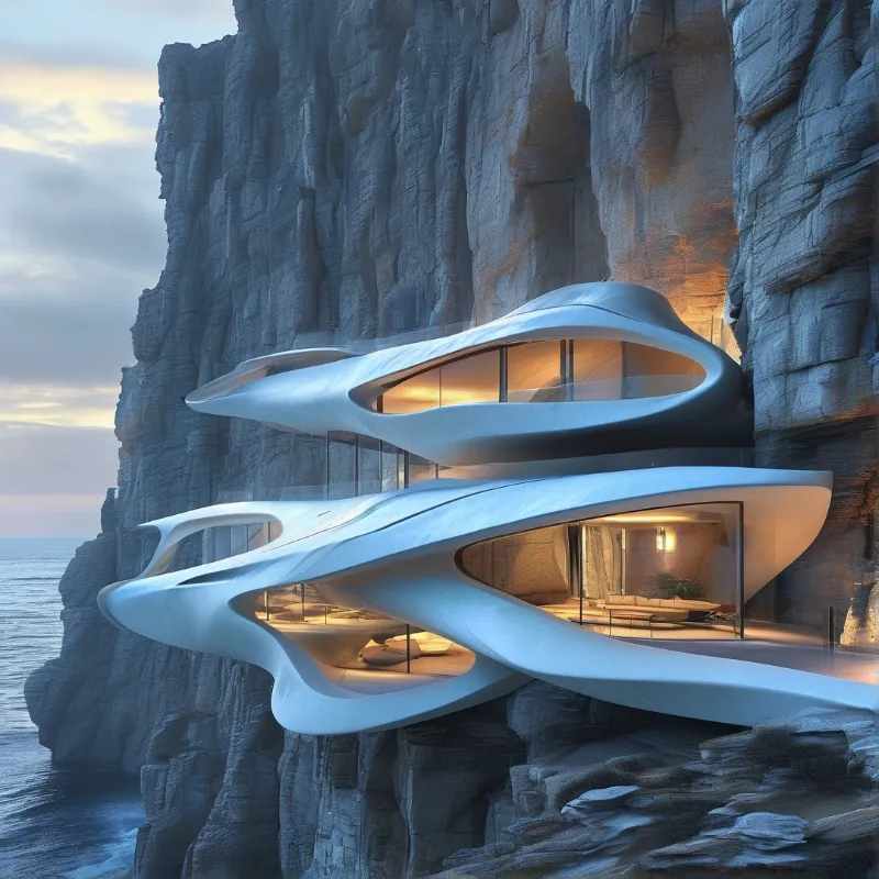 Futuristic Cliffside House