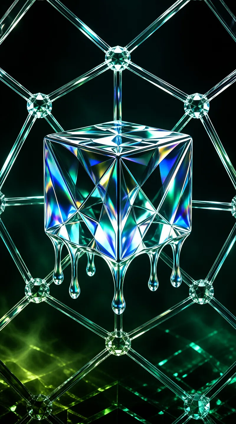 Melting Iridescent Cube