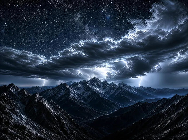 Night Mountain Storm