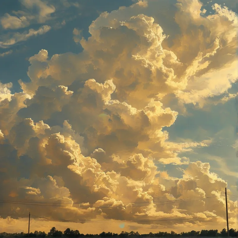 Golden Clouds at Sunset