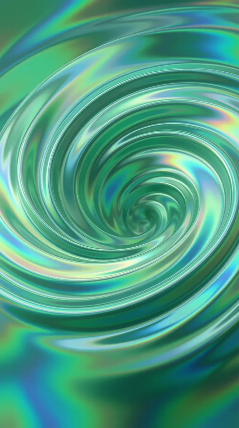 Iridescent Green Spiral