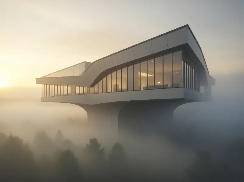 Futuristic House in the Mist