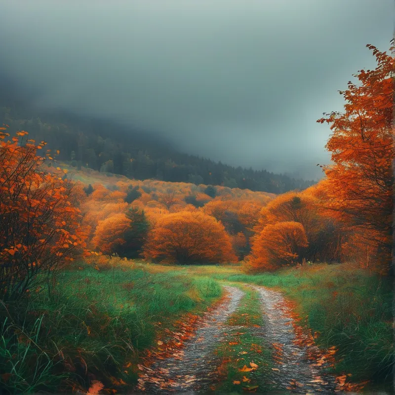Misty Autumn Path