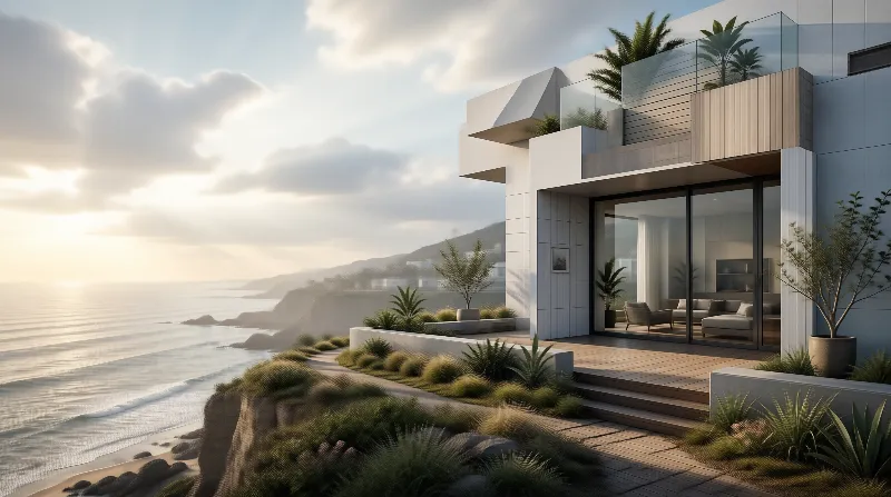 Cliffside Villa in Ocean Light