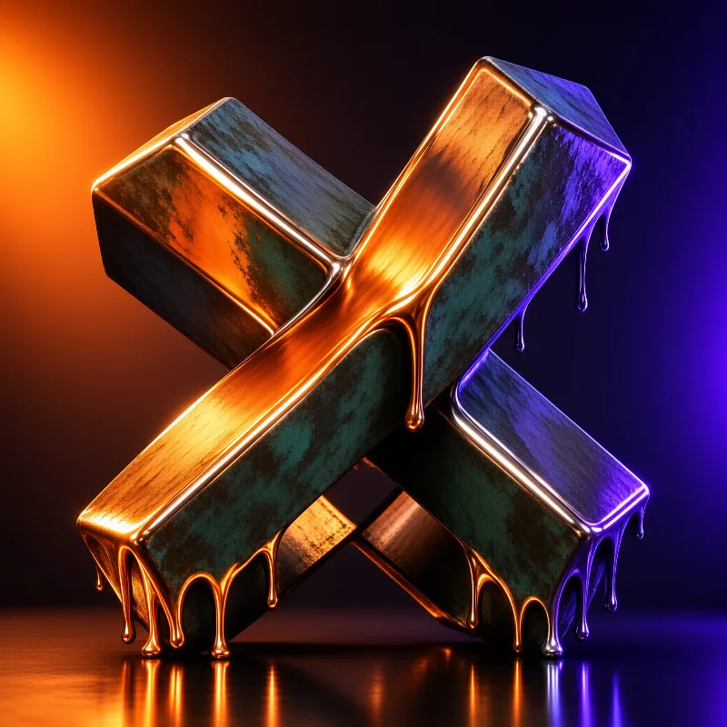 Crossed Molten Metal Blocks