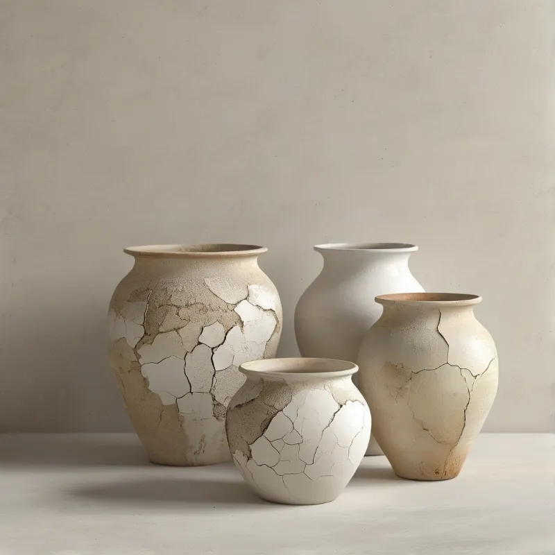 Cracked Ceramic Vases