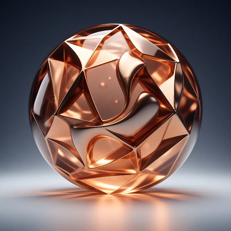 Copper Geometric Sphere
