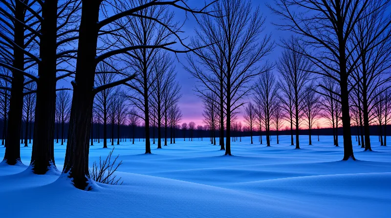 Winter Twilight Forest