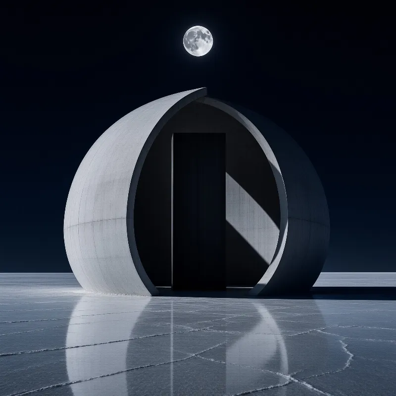 Futuristic Dome Under Moon