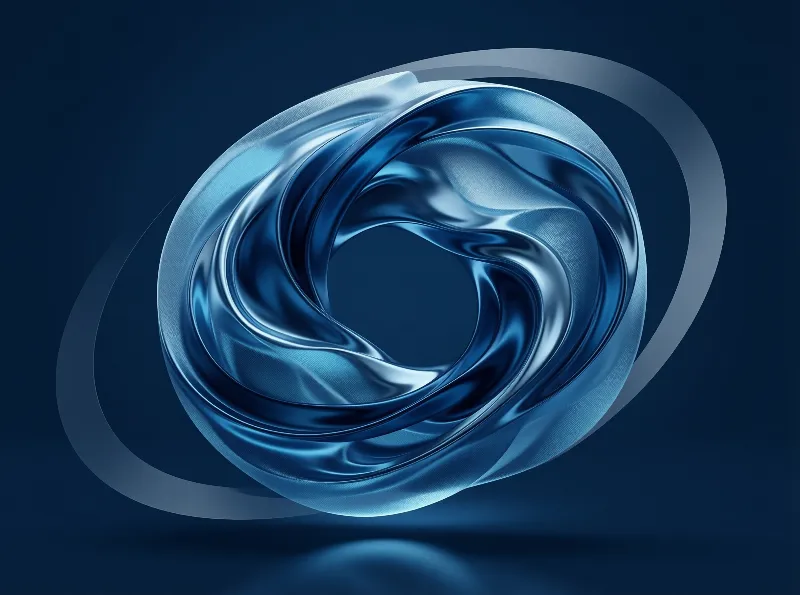 Abstract Metallic Blue Swirl