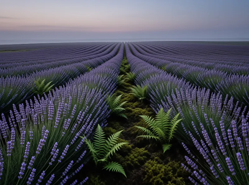 Misty Lavender Rows