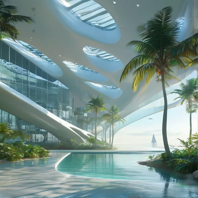 Futuristic Tropical Atrium