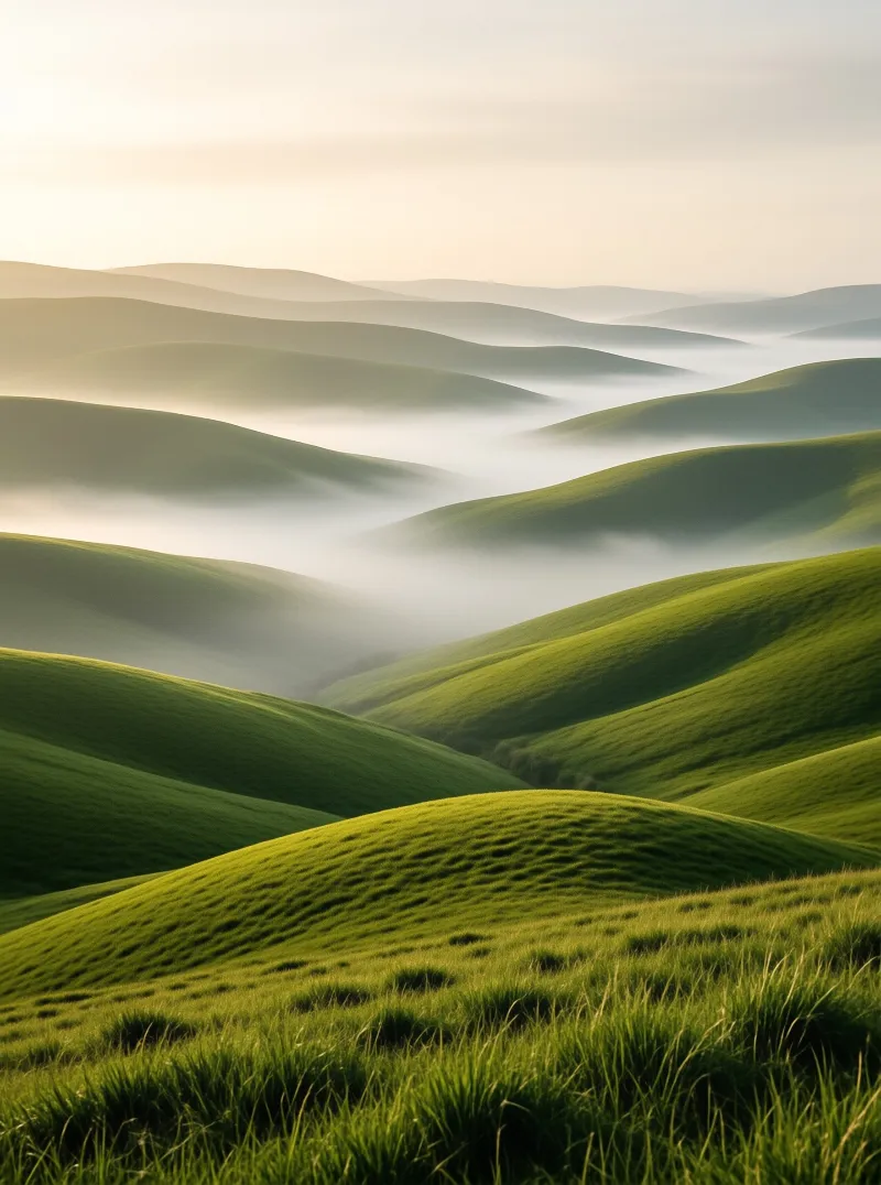 Rolling Hills in Mist