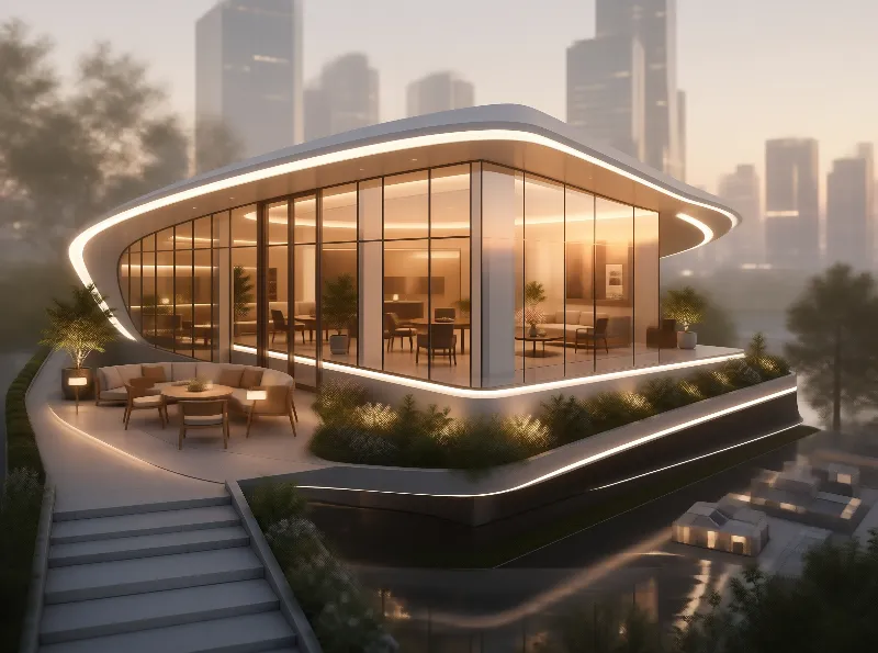 Futuristic Glass Pavilion