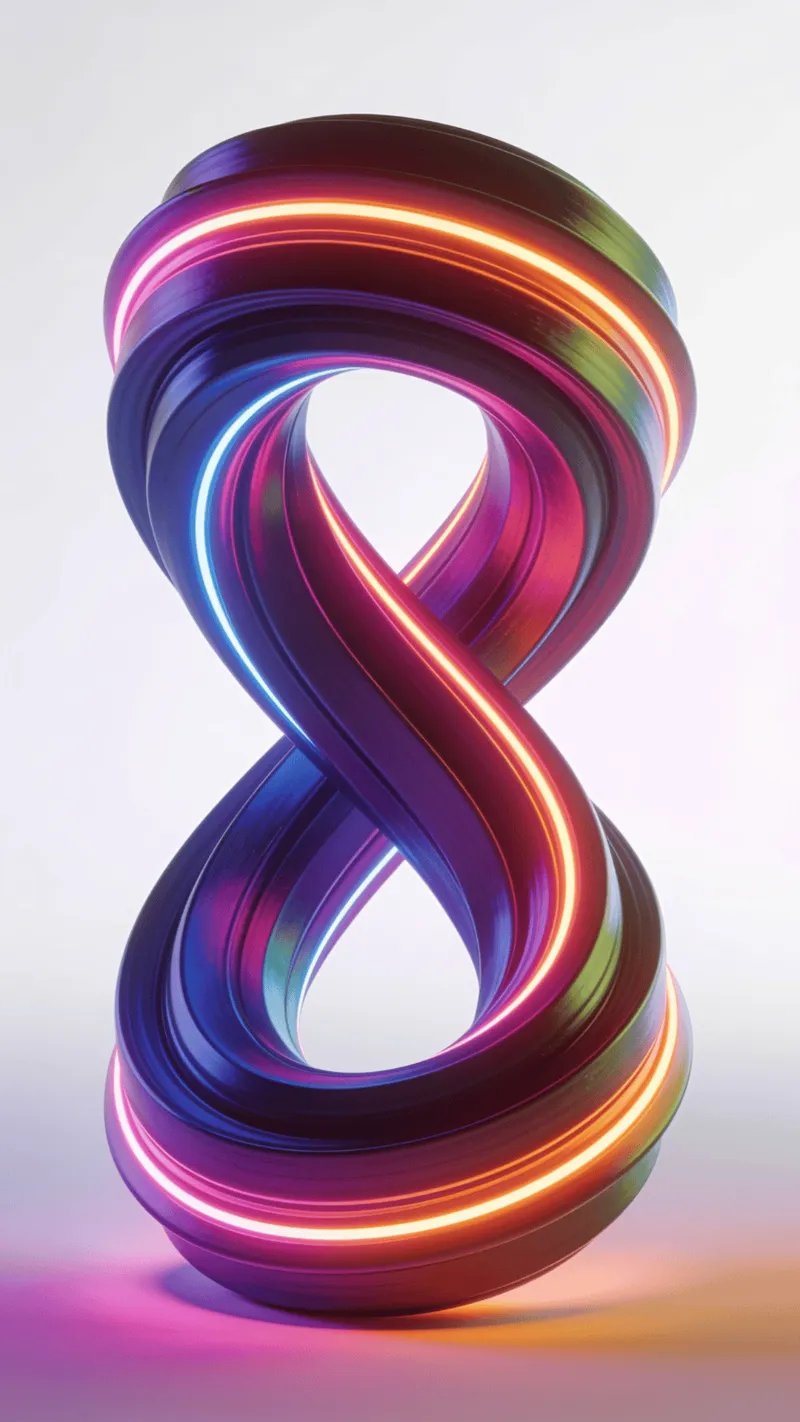 Neon-Lit, Minimalist Twisted Torus