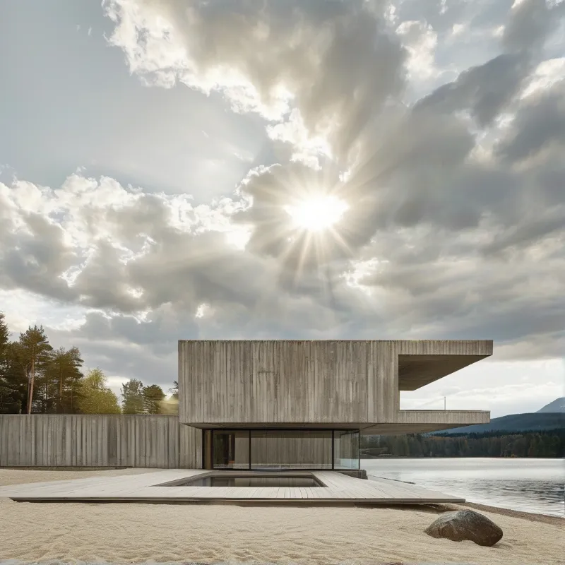 Sunlit Modern Concrete Villa