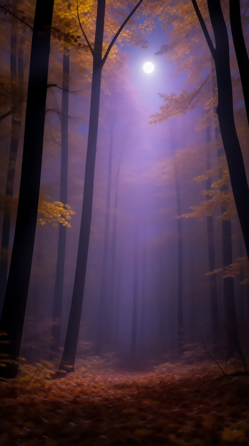 Moonlit Misty Forest