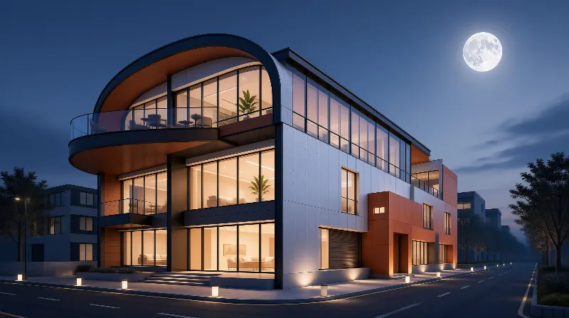 Modern House at Night