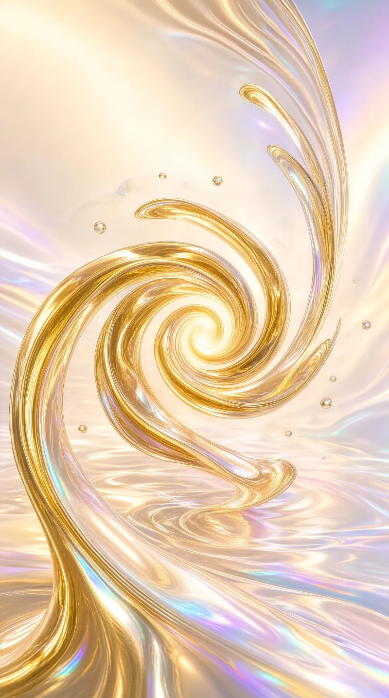 Golden Swirl Abstract Art
