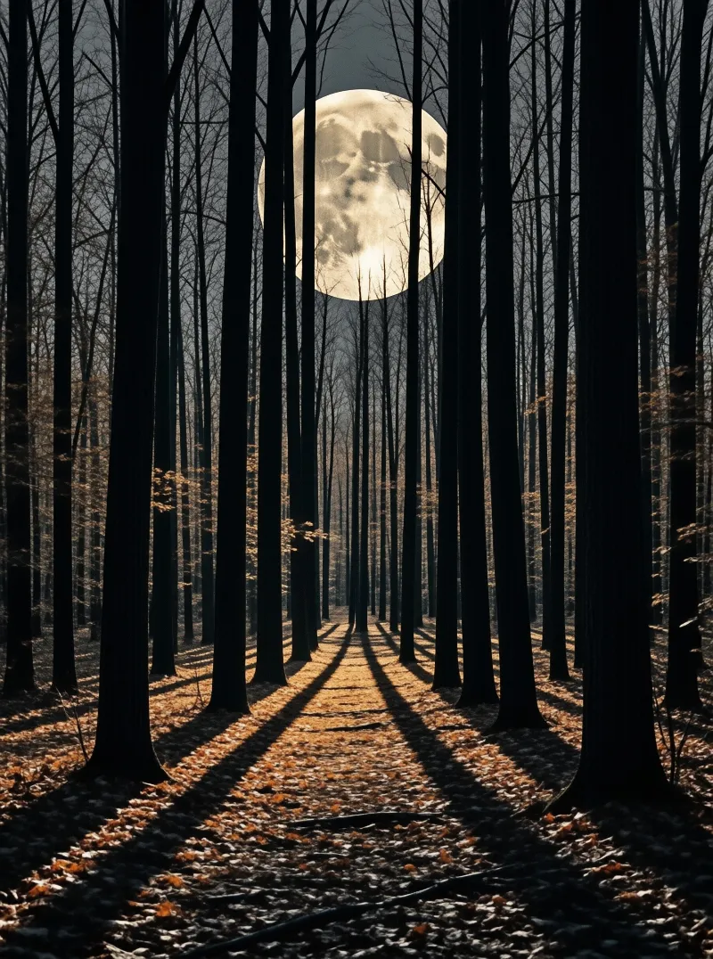 Moonlit Forest Path