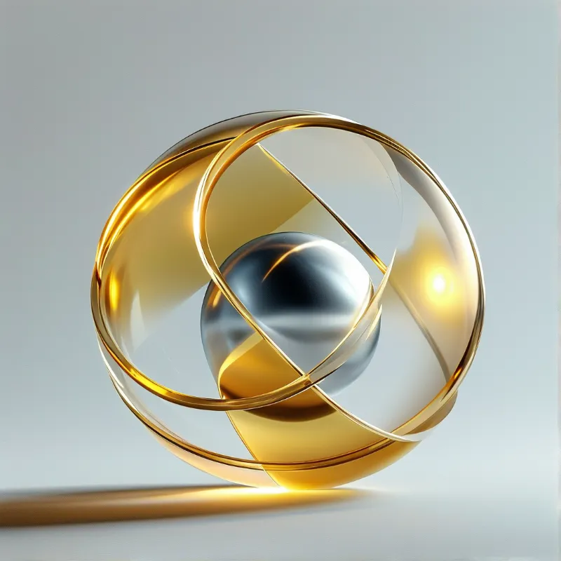 Abstract Golden Sphere Art