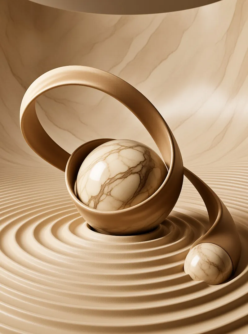 Abstract Gold and Marble Art