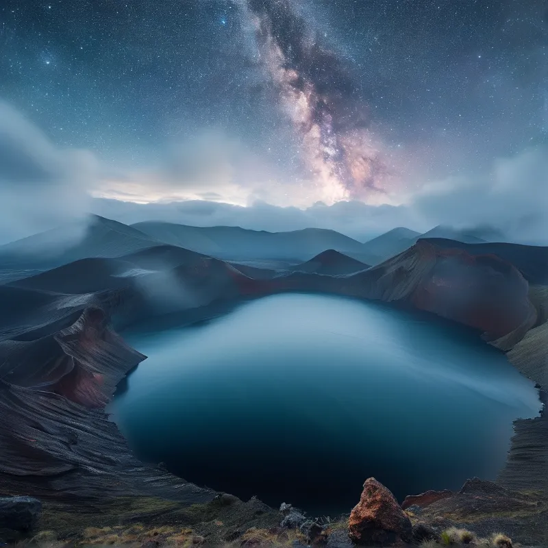 Milky Way Over Mountain Lake