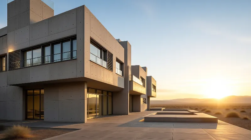Concrete Volumes in the Desert
