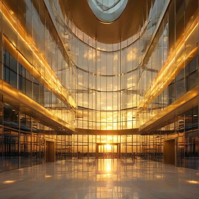 Golden Atrium at Sunset