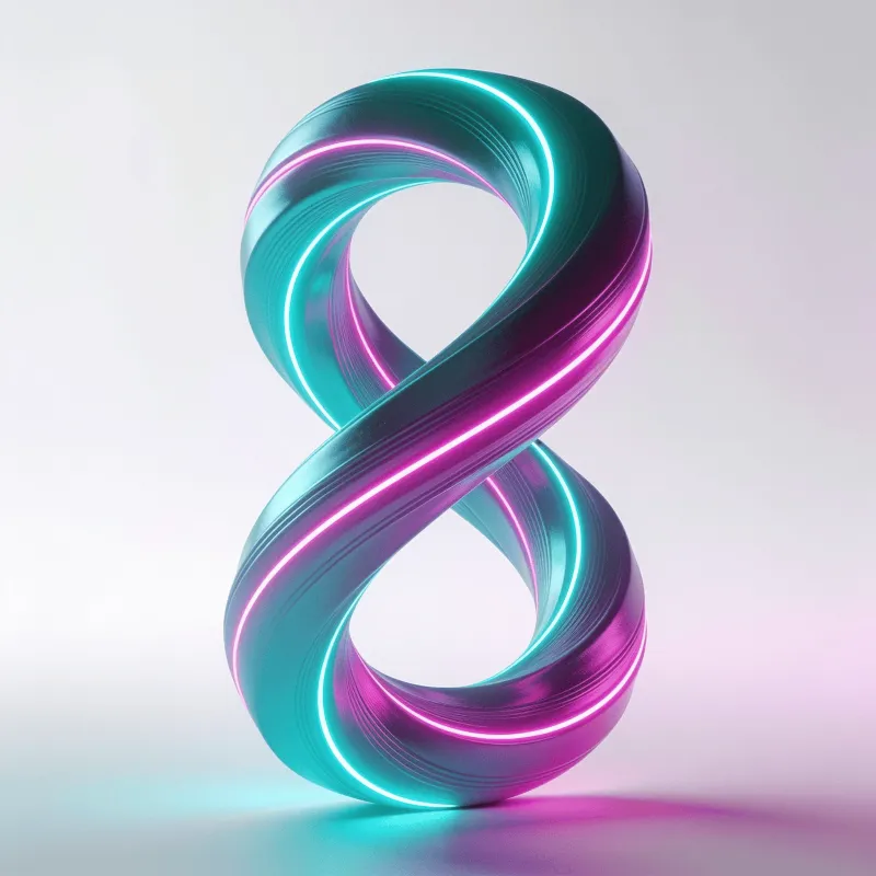 Elegant, Neon-Lit Mobius Strip
