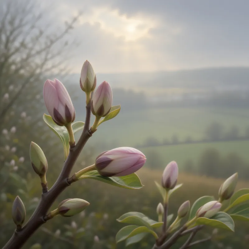 Magnolia Buds in Spring