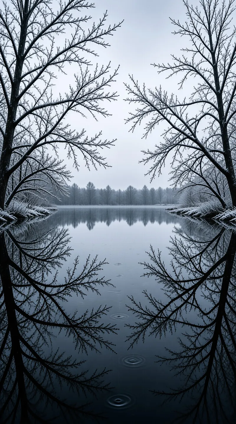 Winter Lake Reflection