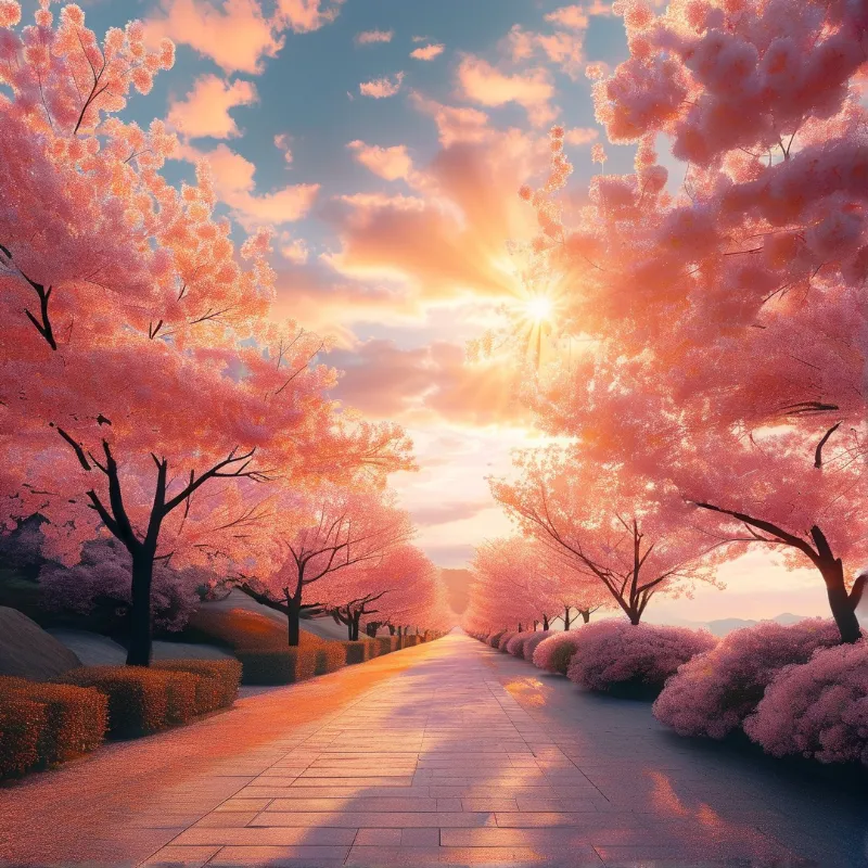 Pink Path at Sunset